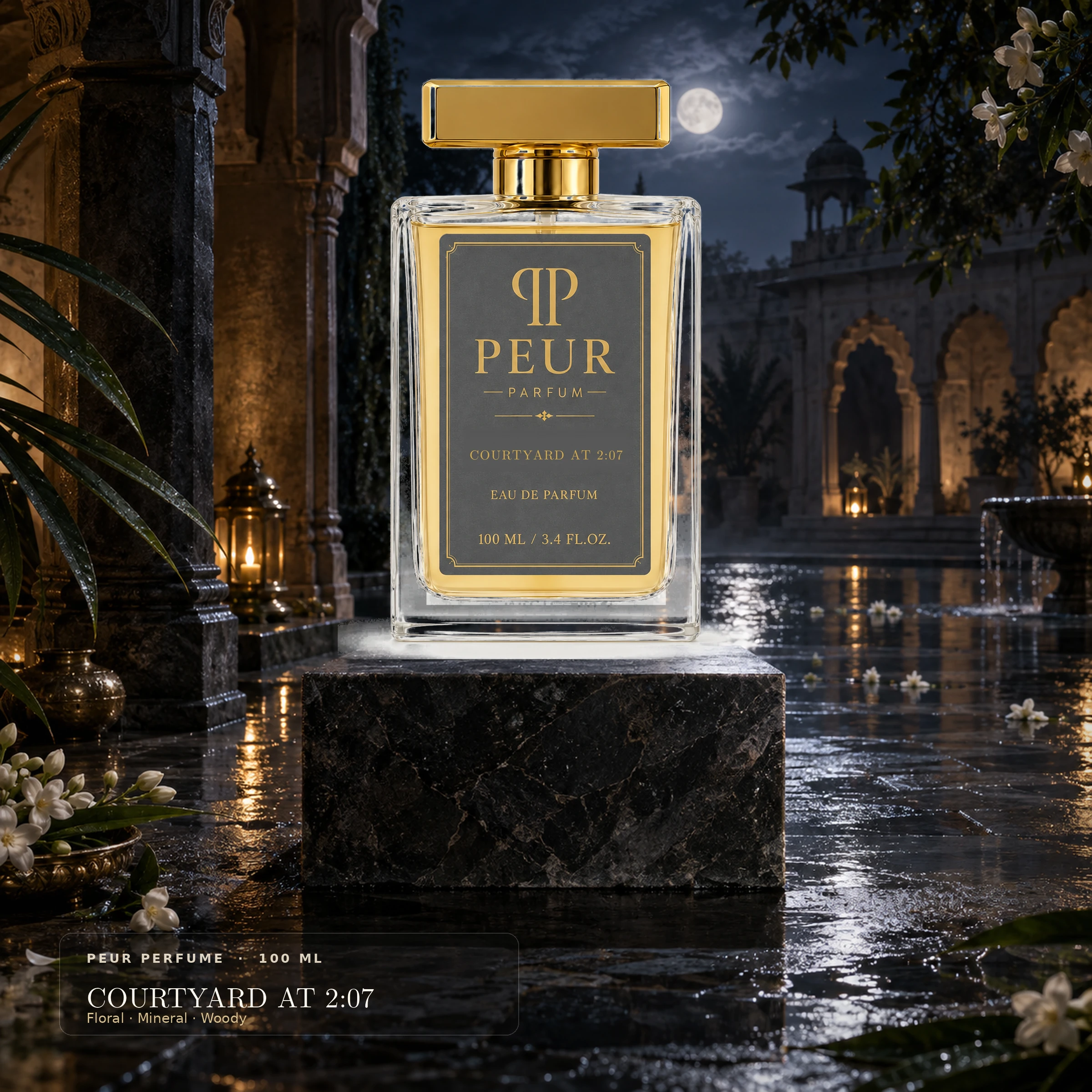 PEUR PERFUME Courtyard at 2:07 100 ml — cinematic fragrance story