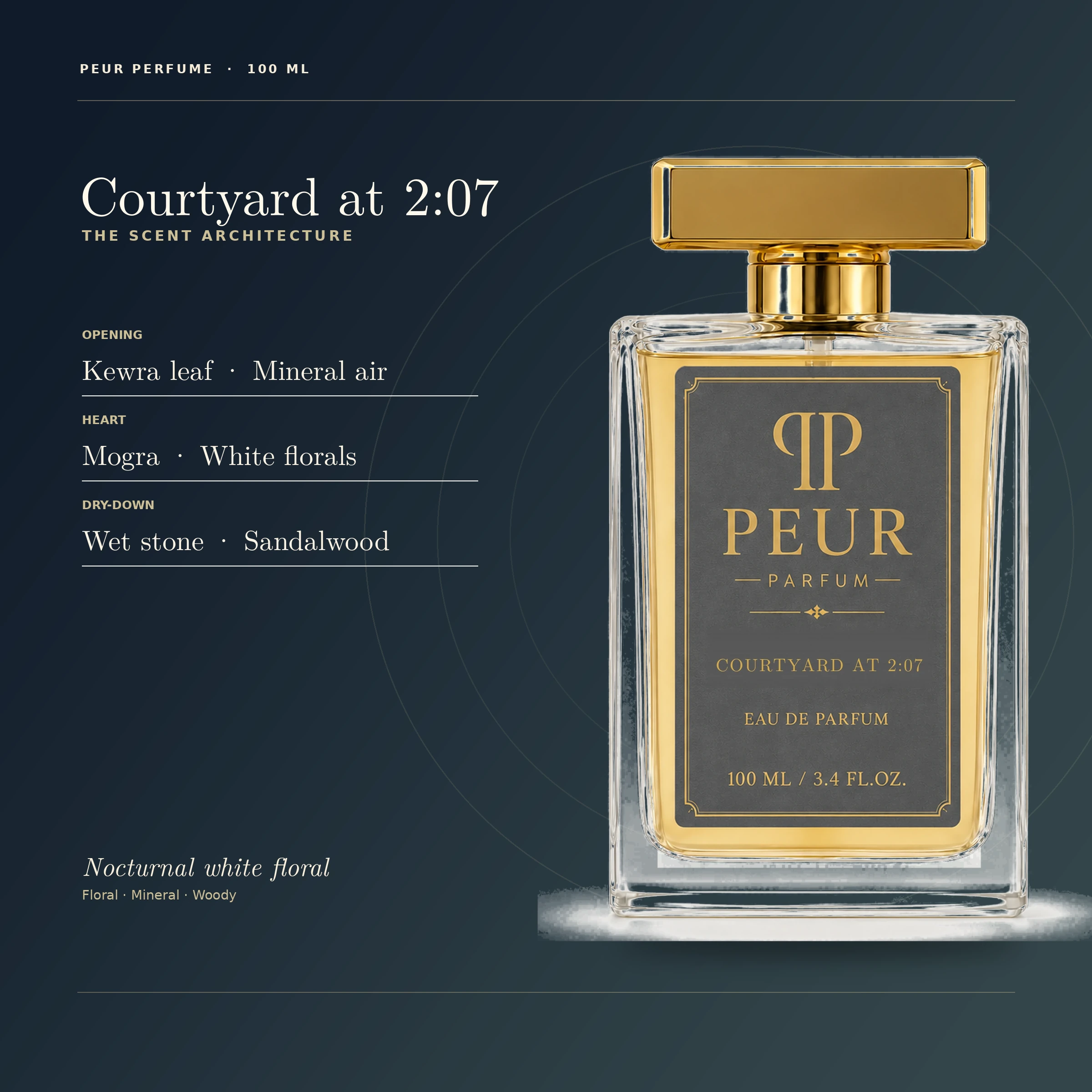 PEUR PERFUME Courtyard at 2:07 100 ml — scent architecture and notes