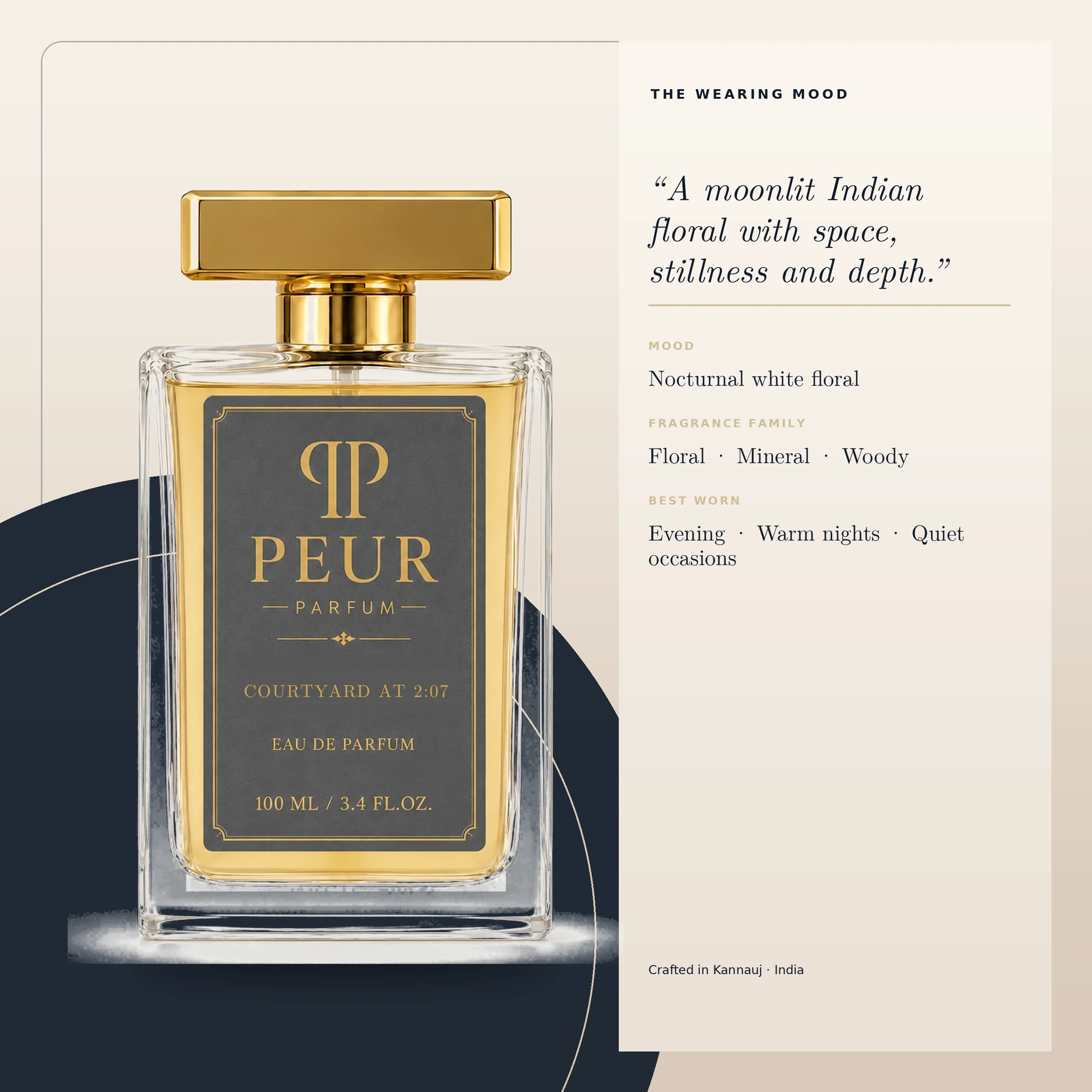 PEUR PERFUME Courtyard at 2:07 100 ml — wearing mood and occasion