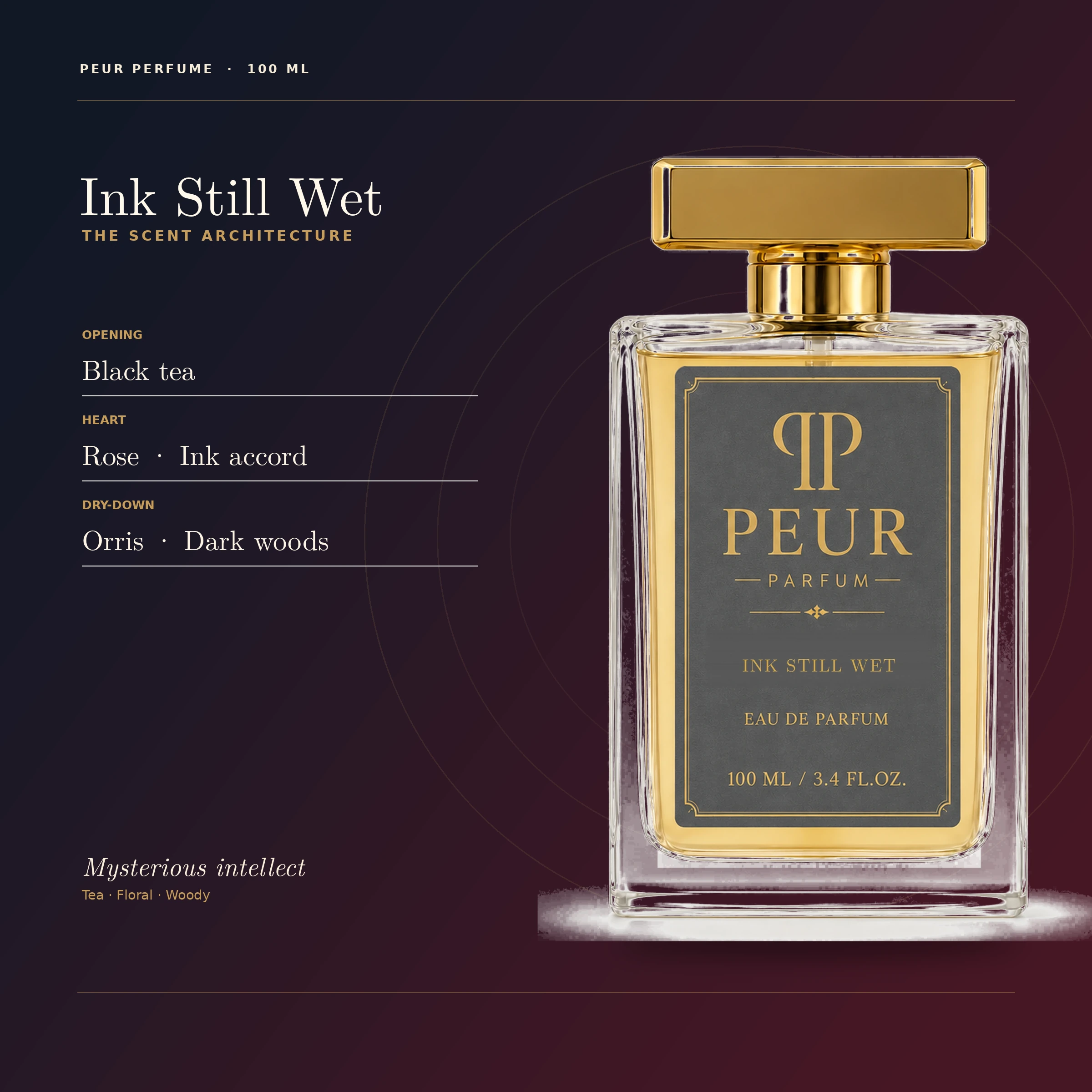 PEUR PERFUME Ink Still Wet 100 ml — scent architecture and notes