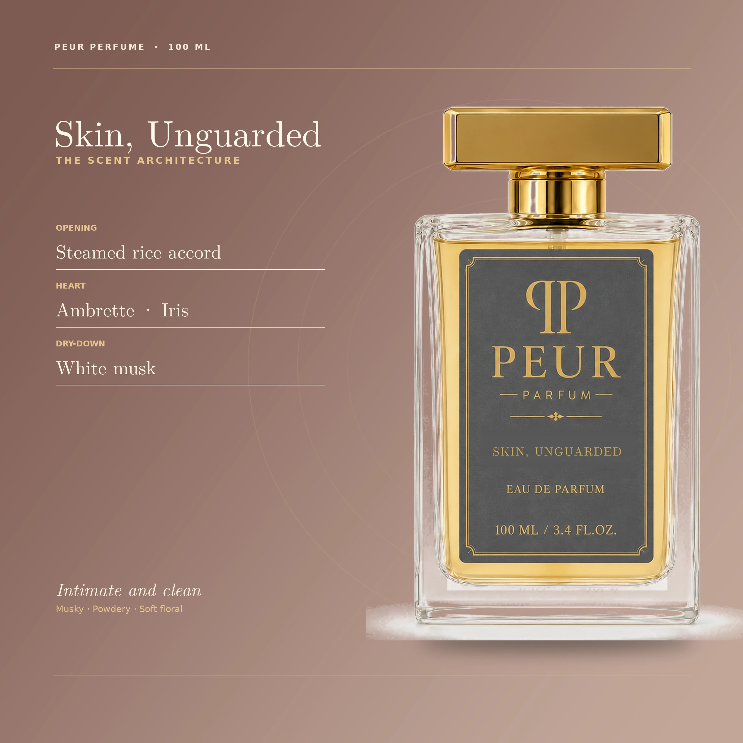 PEUR PERFUME Skin, Unguarded 100 ml — scent architecture and notes